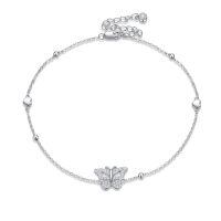TOUPOP Sterling Silver Butterfly Anklet Adjustable Foot Chain Jewelry Gift-undefined