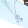wholesale Sterling Silver Simulated Aquamarine Stethoscope Necklace for Medical Workers-0-3