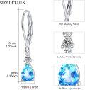 wholesale 925 Sterling Silver Teardrop Blue Topaz & Cubic Zirconia Dangle Earrings for Women-0-5