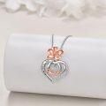 wholesale 925 Sterling Silver Cherry Blossom Heart I Love You Sister Pendant Necklace-0-3