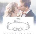 wholesale 925 Sterling Silver Infinity Bracelet With Crystal Cross And Heart Links-0-2