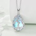 wholesale 925 Sterling Silver Blue Moonstone Teardrop Tree of Life Pendant Necklace for Mother's Day Gift-0-3