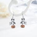 wholesale 925 Sterling Silver Bat & Pumpkin Halloween Dangle Drop Earrings for Women Girls Gift-0-1