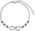 wholesale 925 Sterling Silver 12 Birthstones Infinity Daughter Link Bracelet Gift from Mom-0-0