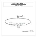 wholesale 925 Sterling Silver Green Stone Wave Adjustable Bracelet for Women - Ocean Inspired Beach Gift Idea-0-9