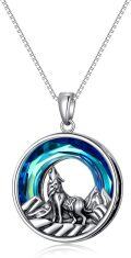 wholesale TOUPOP Wolf Gifts For Women Sterling Silver Wolf Necklace Wolf Lovers Jewelry For Men Birthday Christmas -0-0