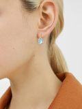 wholesale 925 Sterling Silver Compass Star Drop Earrings with Blue Opal Stone and White Gold Plated Accents-0-4