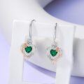 wholesale TOUPOP Emerald May Birthstone Earrings Sterling Silver Rose Heart Emerald Earrings Heart Butterfly Earrings Jewelry Anniversary Birthday Christmas Gifts For Women Her Wife Girlfriend Mom -0-3