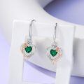 TOUPOP Sterling Silver Emerald May Birthstone Heart Butterfly Earrings-0-3