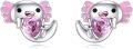 wholesale 925 Sterling Silver Elephant Heart Pink Crystal Stud Earrings Gift for Girls and Women-0-0