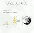 wholesale 925 Sterling Silver Plated Gold Snake Stud Earrings with Green Eyes and Cubic Zirconia Accents for Women-0-4