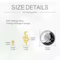 wholesale 925 Sterling Silver Plated Gold Snake Stud Earrings Wholesale with Green Eyes and Cubic Zirconia Accents for Women-0-4