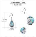 wholesale 925 Sterling Silver Abalone Shell Teardrop Filigree Hook Earrings-0-3