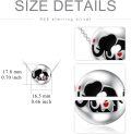 wholesale 925 Sterling Silver Elephant Family Keepsake Jewelry for Women - 18 Chain Length (Black & Red)-0-2