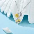 wholesale 925 Sterling Silver Infinity Sunflower Bee Pendant Necklace for Women Girls-0-1