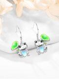 wholesale 925 Sterling Silver Frog Heart Moonstone Drop Earrings for Women-0-1