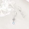 wholesale 925 Sterling Silver Teardrop Opalite and White Topaz Celtic Knot Dangle Earrings Gift for Her-0-3