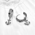 wholesale 925 Sterling Silver Anchor Drop Dangle Hook Earrings for Men Women Norse -0-1
