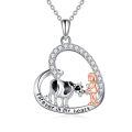 TOUPOP Sterling Silver Heart Cow Pendant Necklace Animal Jewelry Gifts-0-0