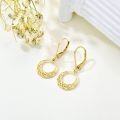 wholesale 14K Gold Celtic Knot Circle Drop Dangle Leverback Earring Studs Irish for Women-0-2