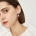 wholesale 925 Sterling Silver Teardrop Earrings Wholesale With Blue Stone-0-1