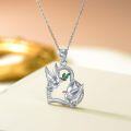 wholesale 925 Sterling Silver Swans with Olive Branches and Cubic Zirconia Pendant Necklace-0-4