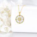 wholesale 14K Gold White Opal Diamond Starfish Pendant Necklace for Women-0-2