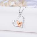 wholesale 925 Sterling Silver Axolotl in Heart Pendant Necklace for Women Girls Gifts-0-1