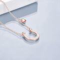 wholesale 925 Sterling Silver White Opal Horseshoe Necklace for Women Lucky s-0-4