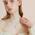 wholesale 925 Sterling Silver Rabbit And Carrot Pendant Necklace Wholesale With Orange Zircon-0-2