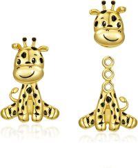 wholesale Gold 925 Sterling Silver Giraffe Stud Earrings - Cute Animal  for Girls and Women-Giraffe