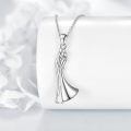 wholesale 925 Sterling Silver Romantic Couple Dancing Pendant Necklace-0-2