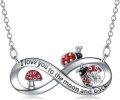 wholesale 925 Sterling Silver Infinity Love You to the Moon and Back Ladybug Mushroom Pendant Necklace for Women-0-0