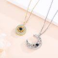 wholesale Sterling Silver Sun Moon Necklace Set Romantic Valentine s Gift for Couples-0-5