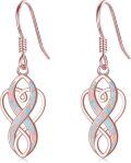 wholesale Sterling Silver Opal Celtic Knot Dangle Earrings Irish Jewelry Gift-0-0