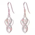 wholesale 925 Sterling Silver White Opal Celtic Knot Drop Earrings Wholesale Irish s for Women-0-0