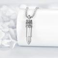 wholesale 925 Sterling Silver Bullet Shape Lotus Flower Keepsake Urn Pendant with Chain and Funnel Set - Memorial -0-2