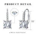 wholesale 925 Sterling Silver Princess Cut Zircon Earrings Wholesale With Pavé Detail-0-3