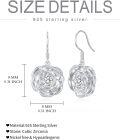 wholesale 925 Sterling Silver Flower Drop Earrings with Cubic Zirconia Gift for Women-0-2