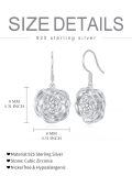 wholesale 925 Sterling Silver Flower Drop Earrings with Cubic Zirconia Gift for Women-0-2