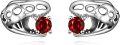 wholesale 925 Sterling Silver Red Crystal Dinosaur Stud Earrings Animal  for Women and Men-0-0