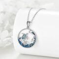 wholesale 925 Sterling Silver Sea Turtle Ocean Wave Pendant Necklace Platinum Plated Abalone Shell-0-1