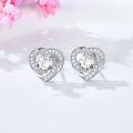 wholesale 925 Sterling Silver Birthstone Heart Stud Earrings Jewelry Gifts for Women-0-73