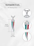 wholesale 925 Sterling Silver Italy Crowned Horn Necklace w/Africa Map & PR Flag Pendant s for Him Her-0-1
