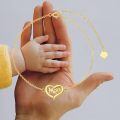 wholesale 14k Mom Heart Charm Bracelet With Adjustable Chain And Tag-0-1