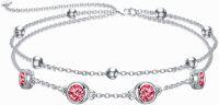wholesale Sterling Silver Birthstone Anklet Bracelets for Women Gifts-07-Ruby Bracelet 7\"-9\"