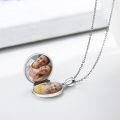 wholesale Oxidized Silver Plated Copper Moonstone Celtic Knot Photo Locket Pendant Necklace-0-4