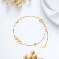 wholesale 14K Gold Chain with Three Hearts Charm Bracelet for Women - Mother's Day Gift (6-5/8)-0-3