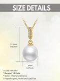 TOUPOP 14K Gold Freshwater Pearl Bow Heart Dolphin Pendant Necklace-0-4