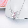 wholesale 925 Sterling Silver Pink Ribbon & Butterfly Dragonfly Cross Pendant Necklace for Breast Cancer Awareness Survivors Gift-0-4